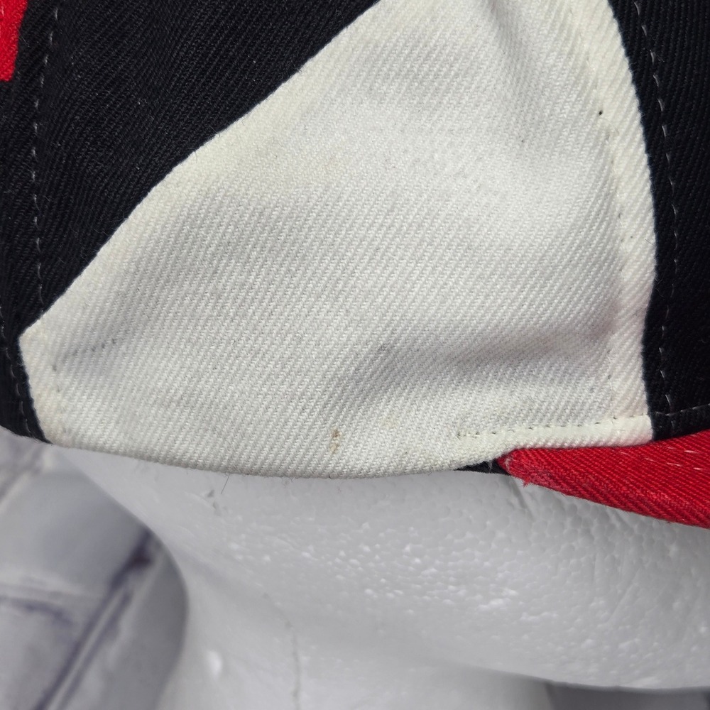 Mitchell & Ness Chicago Bulls Snapback Hat Red Black White Colorblock NBA Cap - Picture 6 of 11